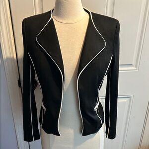 H&M Elegant Black Blazer with White Trim